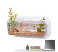 Compacto Wall Fish Tank, Small Mounted Aquarium, 8 inch Decorative Bowl with Clear Glass, Mini Habitat Container, Home Decor with Modern Design, Indoor Accessory for Bedroom Kitchen Apartment