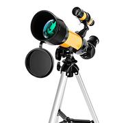 Compacto y portátil, Ideal para niños y Principiantes. Refractor de Apertura de 50 mm. Gran Regalo astronómico para Que los niños exploren el Espacio Lunar. Amarillo.