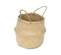 Compactor - Cesta Belly de junco de mar natural, tamaño M 27x27x26 cm, tejido a mano, almacenamiento decorativo