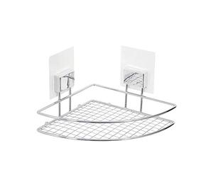 Compactor Estantería Esquinera para Baño AUTO ADHESIVA MAGIC L, 20x20x13,5 cm, Hierro Cromado