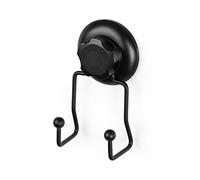 Compactor Gancho Doble para Colgar en la Pared, Gama Bestlock Black, Fijación Mediante Ventosa, Fabricados en Acero Mate, Color Negro, Tamaño: 7.1 x 5.5 X 13.5 cm, Soporta hasta 6 kg, RAN9773