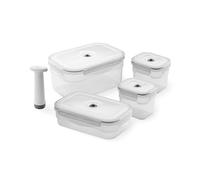 Compactor - Juego de 4 recipientes al vacío para alimentos ASPIFRESH con bomba manual, sin BPA, aptos para frigorífico, congelador y microondas