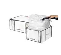 COMPACTOR Lote de 2 Fundas de almacenaje al vacío, Talla XXL (210 l) y M (125 l), Blanco "Life", RAN7023