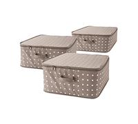 Compactor Lote de 3 Fundas de almacenaje para Ropa, Cremallera, Antipolvo, Marrón, Polipropileno, 46 x 46 x H. 20.5 cm, RAN8108