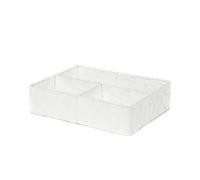 Compactor RAN6751 Organizador de cajón 3 huecos, Fabricado en hilo trenzado, color Blanco, 32 x 25 x 8 cm
