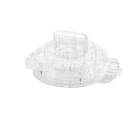 Compactor Organizador para manicura para 30 esmaltes, 4 compartimentos superiores y 2 cajones, Color transparente, Fabricado en poliestireno, Tamaño: 31.2 x H, 14 cm, RAN7693