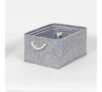 Compactor Set 3 cestas variadas con Asas, Fabricadas en Fieltro, Color Gris Oscuro, Tamaño, 40 x 30 x 20 cm, / 36 x 26 x 18 cm, / 32 x 22 x 16 cm, RAN8696