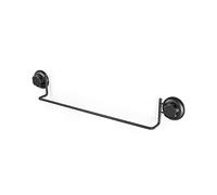 Compactor Toallero Sencillo Gama Bestlock Black, Fijación Mediante Ventosa, Fabricado en Acero Mate, Color Negro, Tamaño: 60.6 x 6.5 x 9 cm, Soporta hasta 12 kg, RAN9784