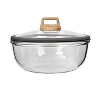 CompadreBol Bowls de Vidrio con Tapa con bordes de Siliconada, Cuenco de Cocina de 30 cm, Tazones para Aperitivos, Apto para Horno, Apto Microondas