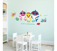 Compaeros de cuarto RMK5112GM Baby Shark Peel and Stick Giant Wall Dals con alfabeto