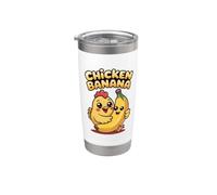 Compañero de baile de tendencias de plátano divertido de pollo Vaso térmico de acero inoxidable de doble pared