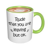 Compañero De Trabajo Grosero Porque Te Vas Pero Está Bien Tazas Con Asa Taza De Café Cerámica Taza Para Té Amigo Cacao 330Ml