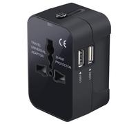 Compañero de viaje global, adaptador de viaje universal todo en uno con puertos de carga USB duales, tecnología avanzada para una carga segura y