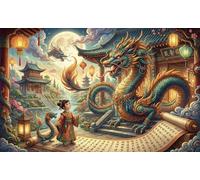 Compañero Dragón Espiritual Puzzle 1000 Piezas Adultos Y Niños,Rompecabezas,14 Años+,Regalo Ideal,Desafío,Deco Pared,Premium,Cartón,Anti-estrés,Relax,Reto,Educativo 70x50cm