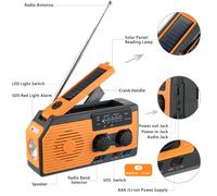 Compañero meteorológico de emergencia, tu salvavidas hacia la seguridad, batería externa para carga de emergencia, acceso a radio AM/FM con