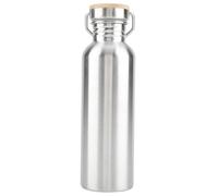Compañero para actividades al aire libre: Botella de agua reutilizable de acero inoxidable, tapa de bambú que añade un toque ecológico a tu