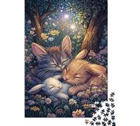 Compañeros Animales del Bosque Puzzle de 1000 Piezas Papel para Adultos Escena Nocturna Juego de Puzzle 1000 Piezas Relajación Decoración Hogar Regalo 70x50cm/1000pcs