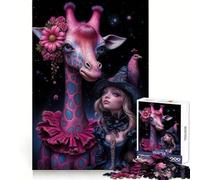 Compañeros caprichosos Rompecabezas de Jirafa y Bruja Buena para Adolescentes, 1000 Piezas, Habilidad Intelectual, Escape Tranquilo, Limpio, (38x26cm)