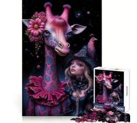 Compañeros caprichosos︰ Rompecabezas de Jirafa y Bruja Buena para Adultos 1000 Piezas Ejercicio Inteligente Diversión Ligera Bordes precisos Regalo navideño (38x52cm)