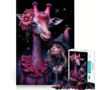 Compañeros caprichosos︰ Rompecabezas de la Jirafa y la Bruja Buena 1000 Piezas Diversión para desarrollar la Memoria Troquelado de Calidad Profesional Regalo Ideal para la Actividad Mental (50x75cm)