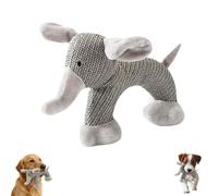 Compañeros de safari de lino, animales masticables para perros chirriantes, tela de lino resistente, juguete de peluche para perros pequeños y medianos, alivia el aburrimiento y la ansiedad (Elephant)