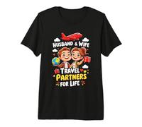 Compañeros de Viaje de Pareja a Juego para Esposo y Esposa de por Vida Camiseta Premium