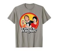Compañía de Tres compañeros de Cuarto cómic ilustración Retro Camiseta