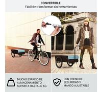 Companion L Remolque de carga 40kg/50L Remolque de bicicleta Carretilla Ruedas 16" KLARFIT