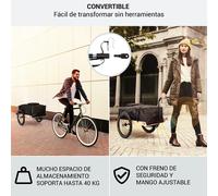 Companion Travel L Remolque de carga 40kg Remolque de bicicleta Carretilla Ruedas 16" KLARFIT