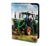 Company Farm Tractor - Funda de piel para pasaporte para mujeres y hombres, cartera de viaje para pasaporte, Negro -, Talla única