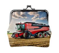 Company Farm Tractor - Monedero pequeño con estampado de tractor de granja, monedero pequeño para mujeres y hombres, Negro -, Talla única, Vintage