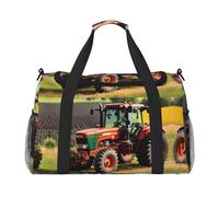 Company Farm Tractors - Bolsa de viaje grande de lona con estampado de tractores de granja para mujer, bolsa de mano, Negro -, Talla única
