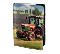 Company Farm Tractors - Funda de piel para pasaporte para mujeres y hombres, cartera de viaje para pasaporte, Negro -, Talla única