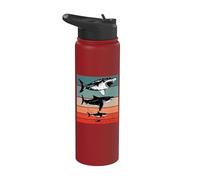 Comparación del tamaño del megalodón tiburones buceador Stainless Steel Insulated Water Bottle