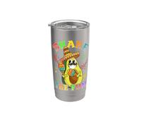Comparte la divertida fiesta de frutas y frutas del Cinco de Mayo con Aguacate Vaso térmico de acero inoxidable de doble pared