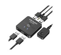 Compartidor de Impresora USB, Dispositivo para Compartir Impresoras de 2 Entradas y 2 Salidas, Concentrador Divisor USB, Convertidor para Teclado,