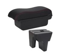 Compartimento Reposabrazos Para Coche Caja Almacenamiento Central Para Hyundai HB20 Autopartes(Black red NO USB)