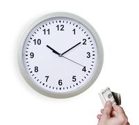 Compartimento Secreto, 25cm cajas fuertes camufladas, Reloj De Pared De 10 Pulgadas, Caja Fuerte Oculta Con Compartimento Oculto, caja secreta, Gran Espacio De Almacenamiento (Silver)