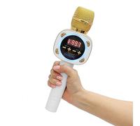 Compartir Coche Karaoke The Mic 1.0, Bluetooth Wireless Karaoke Microphone System, White CPK545 by Singing Machine, Oro y Blanco
