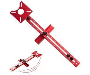 Compás de fresado de aluminio ajustable, 4 en 1, soporte para ranuras de fresado, placa de inserción, radio de 90 a 370 mm, compás de fresado superior, accesorios, plantilla de fresado multifuncional