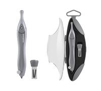 Compás de metal con minas de repuesto, 2 piezas, para escuela, oficina, compás de geometría, estuche con tapa abatible y caja para minas, color gris