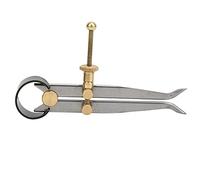 Compás de Muelle 150 mm, Acero al Carbono y Latón, Patas Planas - Alta Resistencia, Diseño Compacto, Ideal para Marcado y Medición Precisa (100MM)