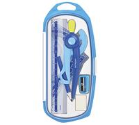 Compás Escolar de Metal con Adaptador - Color Rosa - Estuche con Lápiz, Sacapuntas y Regla - Ligero y Fácil Manejo - Material Escolar Ideal para Manualidades - Keyroad