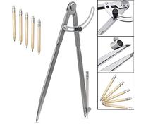 Compás puntiagudo de 300 mm/12 pulgadas, gran lápiz marcador con portalápices para círculos de dibujo, carpintería, trabajo del metal y trabajo del cuero