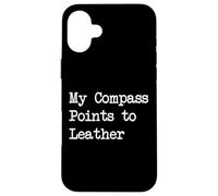 Compass apunta a citas divertidas de viaje de cuero Carcasa para iPhone 16 Plus
