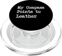Compass apunta a citas divertidas de viaje de cuero PopSockets PopGrip para MagSafe