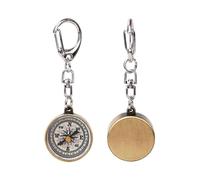Compass Keychains, 2PCS Vintage Keyring Pendant Zinc Alloy Pocket Compass Keychains for Outdoor Navi jjm