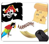 Compass Mouse Pad Antideslizante, Antiguo Compass Pirate Ship Mouse Pad con Borde Cosido