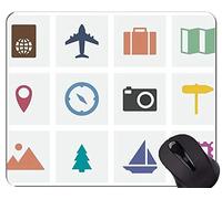 Compass Mouse Pad antideslizante, Vintage Sun Compass Baggage Mouse Pad con borde cosido