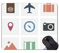 Compass Mouse Pad con Borde de Bloqueo, Compass with A Giant Symbol Baggage Mouse Pads